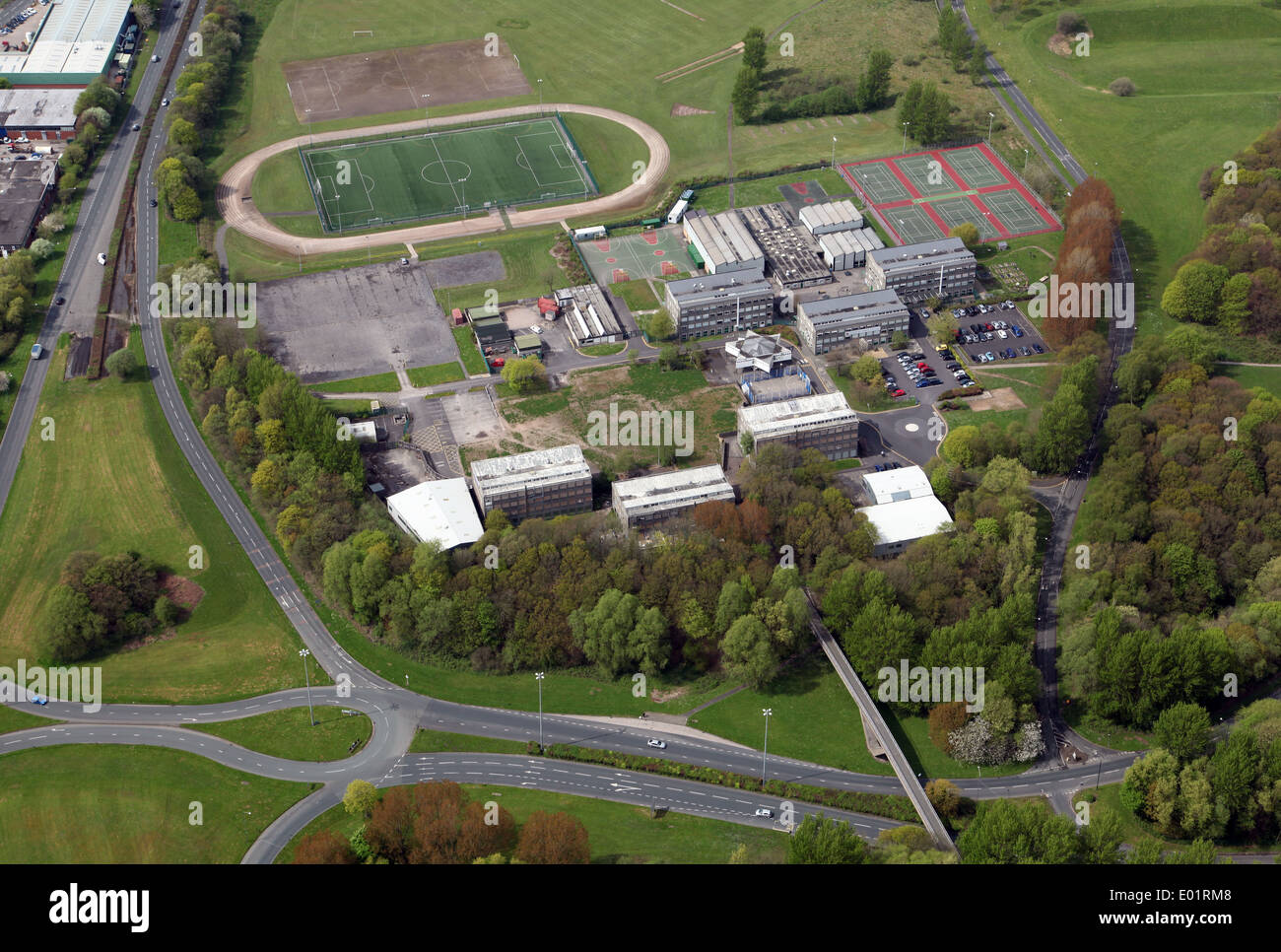 Luftaufnahme des Glenburn Sportschule in Skelmersdale Stockfoto