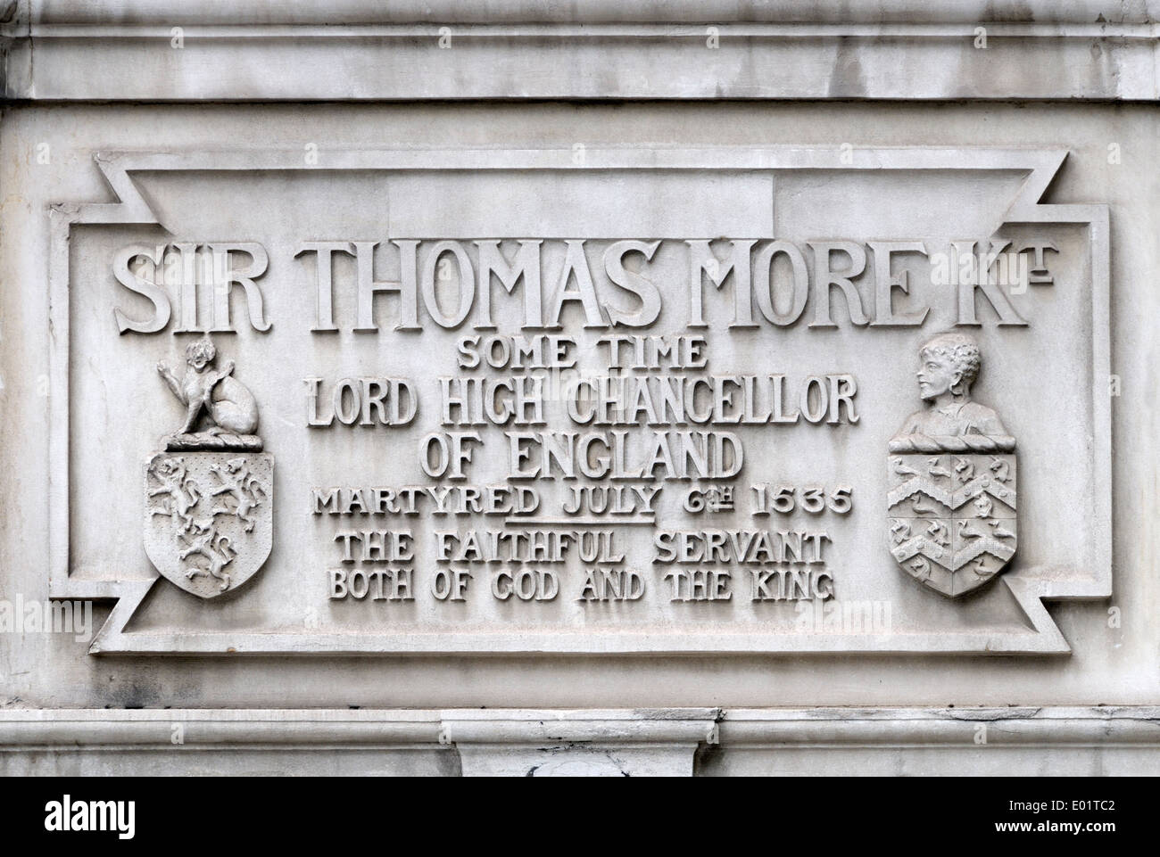 London, England, Vereinigtes Königreich. Thomas More Kammern, 51 Carey Street. Detail der Fassade Stockfoto