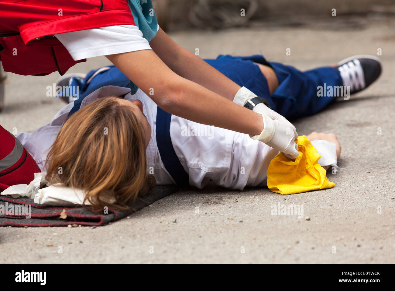 Erste-Hilfe-Ausbildung-detail Stockfoto