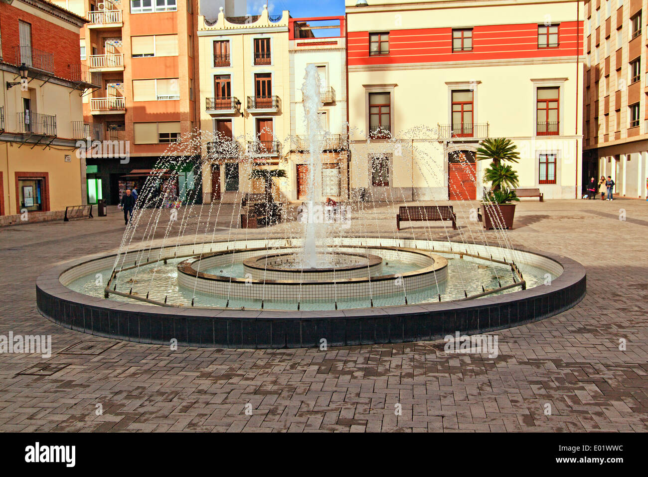 Wasser-Brunnen in Nules Rathausplatz Stockfoto