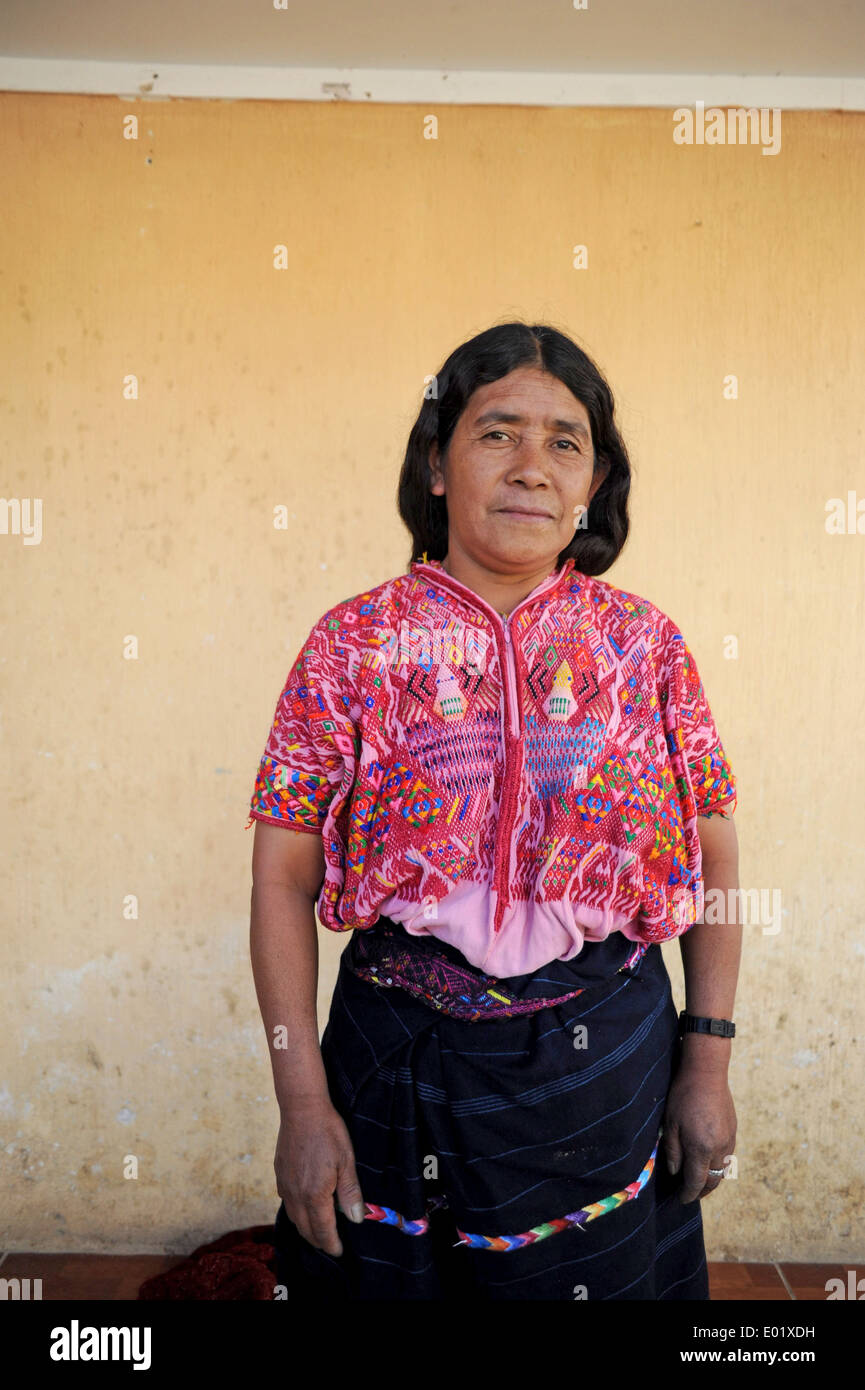 Maya-Frau im Nahualá, Solola, Guatemala. Stockfoto