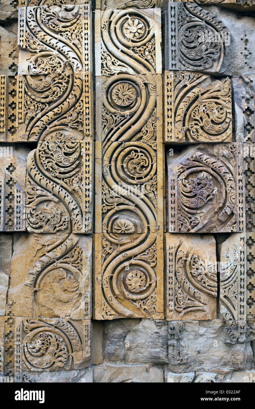 Architektonische Details des Turms der Qutb Minar, Delhi, Indien Stockfoto