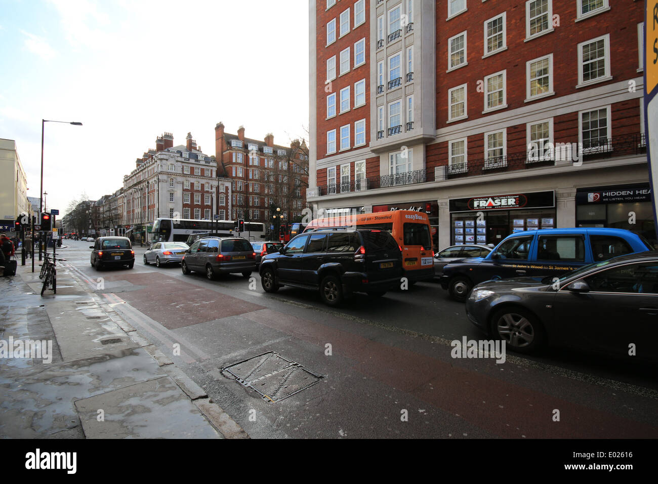 Blick auf die Straße, London Baker Street Stockfoto