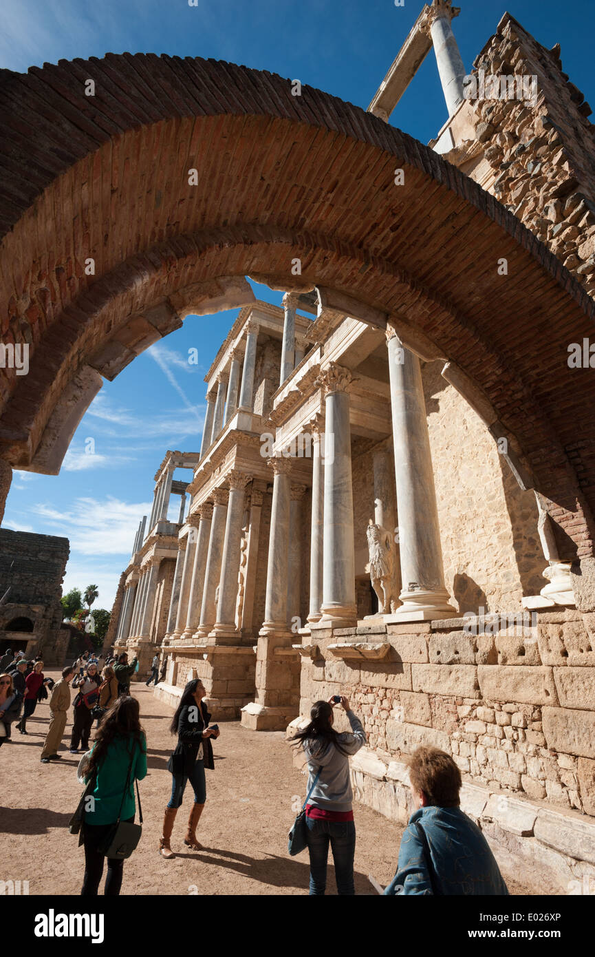 Römisches Theater, Merida, Badajoz, Extremadura, Spanien, Europa Stockfoto
