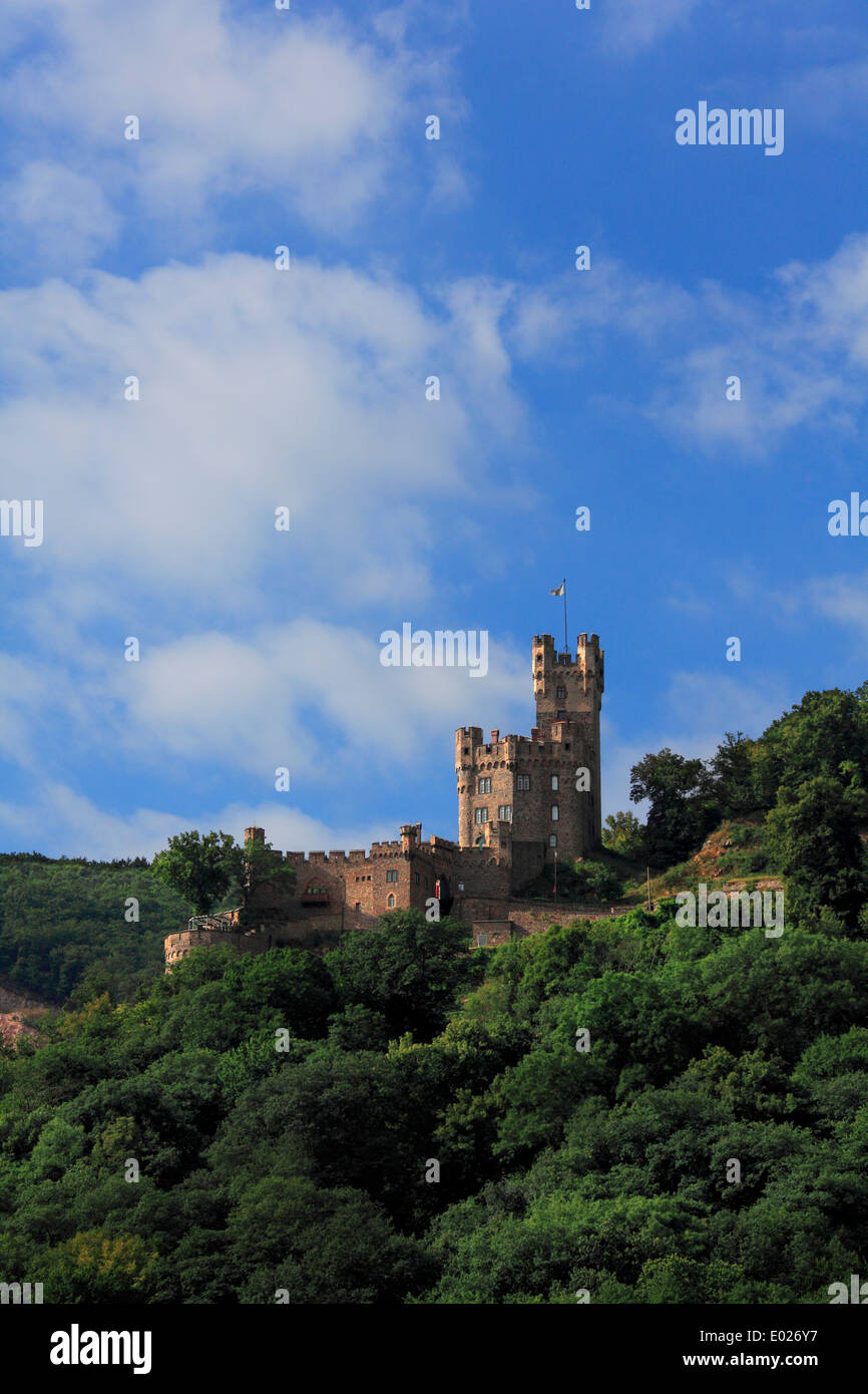 Foto von Burg Sooneck an der äußersten Spitze des bald Wald oberhalb niederheimbach am Rhein in Deutschland Stockfoto