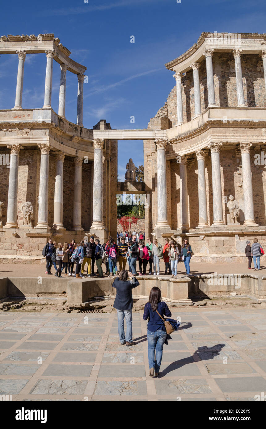 Römisches Theater, Merida, Badajoz, Extremadura, Spanien, Europa Stockfoto