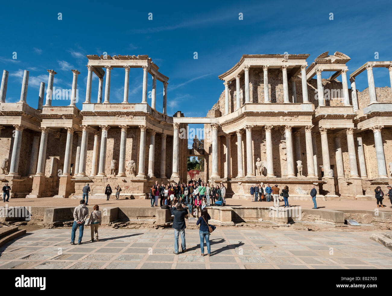 Römisches Theater, Merida, Badajoz, Extremadura, Spanien, Europa Stockfoto