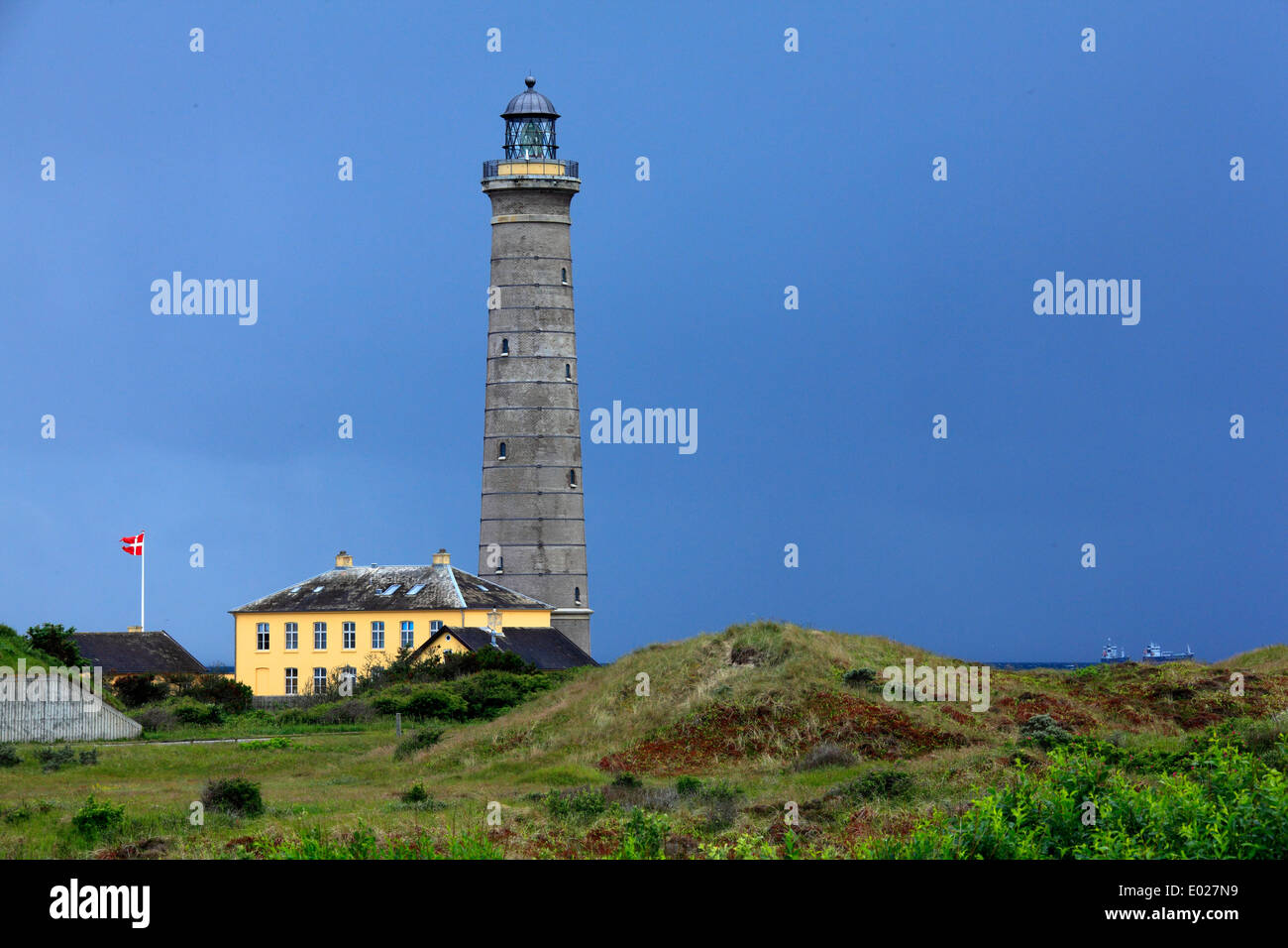 Foto von Skagen zum Leuchtturm, im Naturpark an der Mündung des Nord- und Ostsee, Dänemark Stockfoto