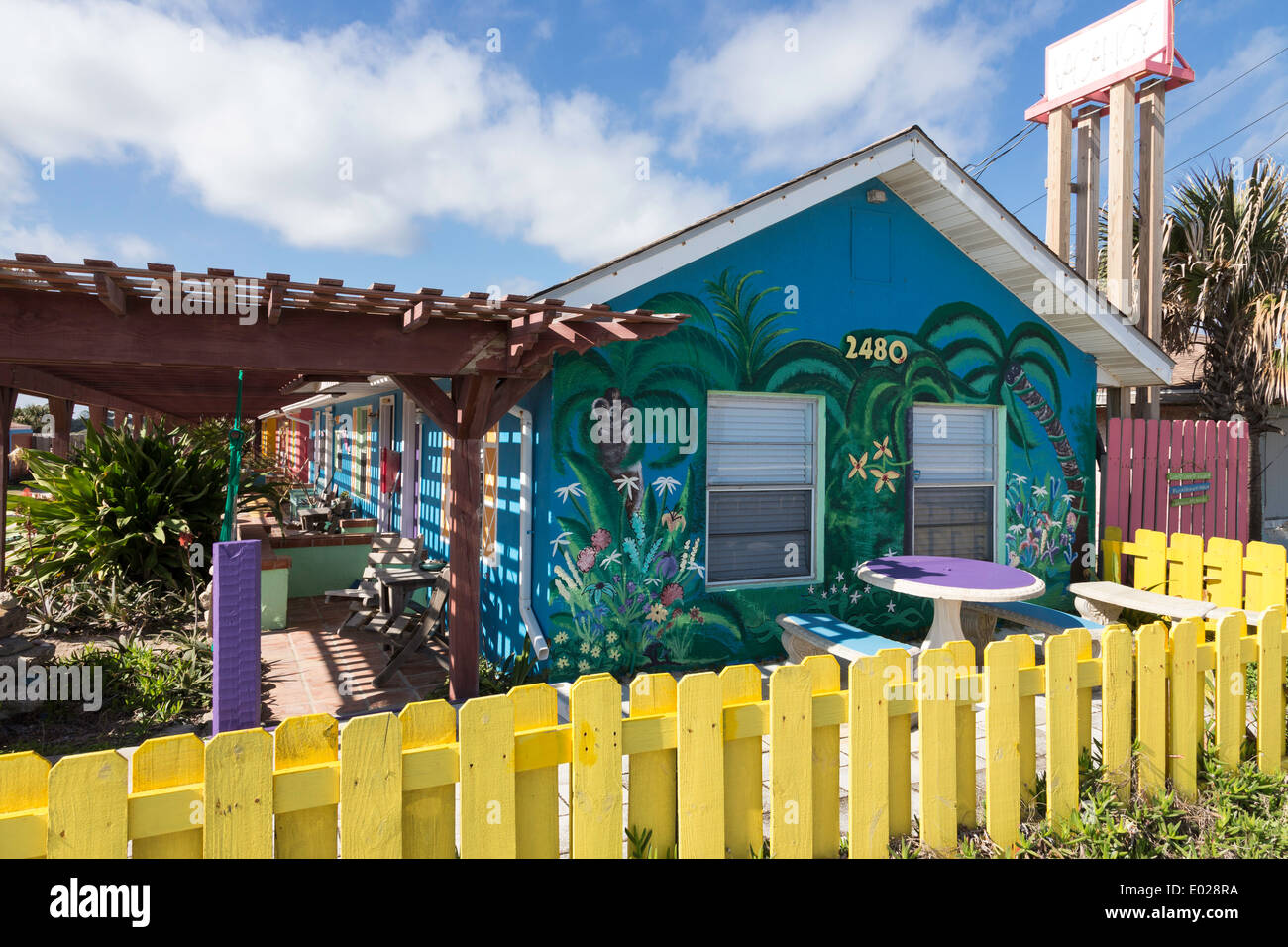 "Si Como kein Inn" in Flagler Beach, FL, USA Stockfoto