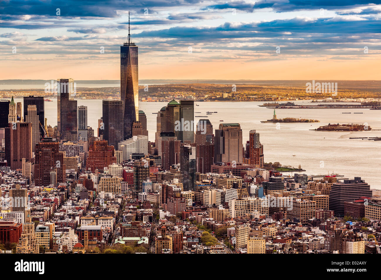 Luftaufnahme von Lower Manhattan Stockfoto