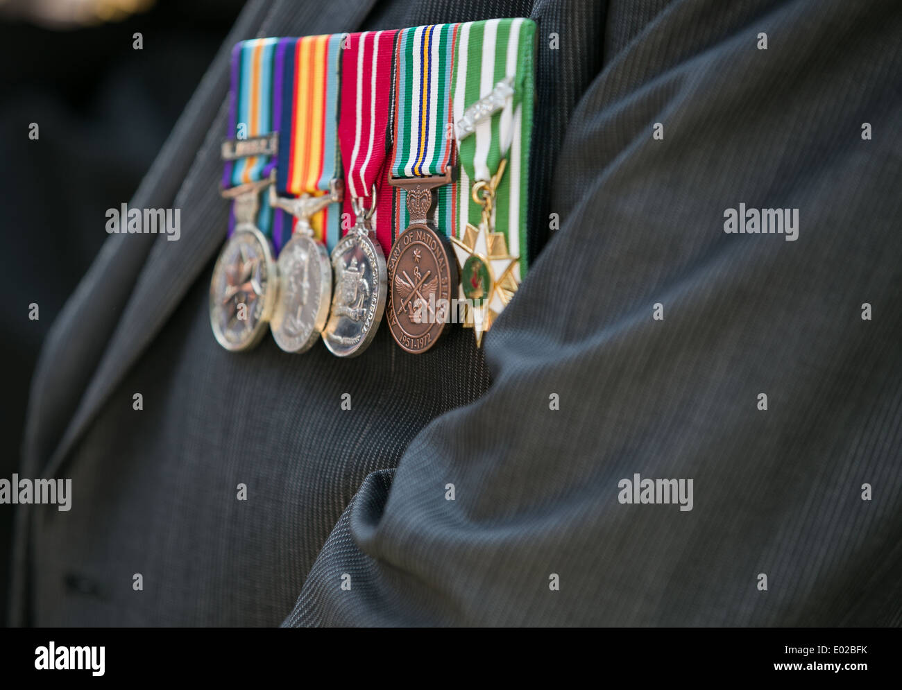 Krieg Medaillen auf pensionierter Soldat, Australien Stockfoto