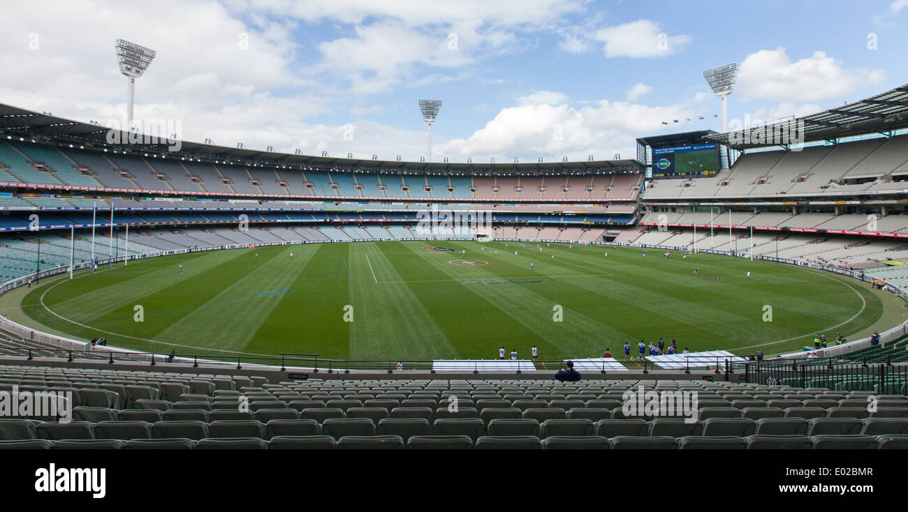 Blick auf dem Melbourne Cricket Ground (MCG) aus dem Olympischen Zimmer Stockfoto