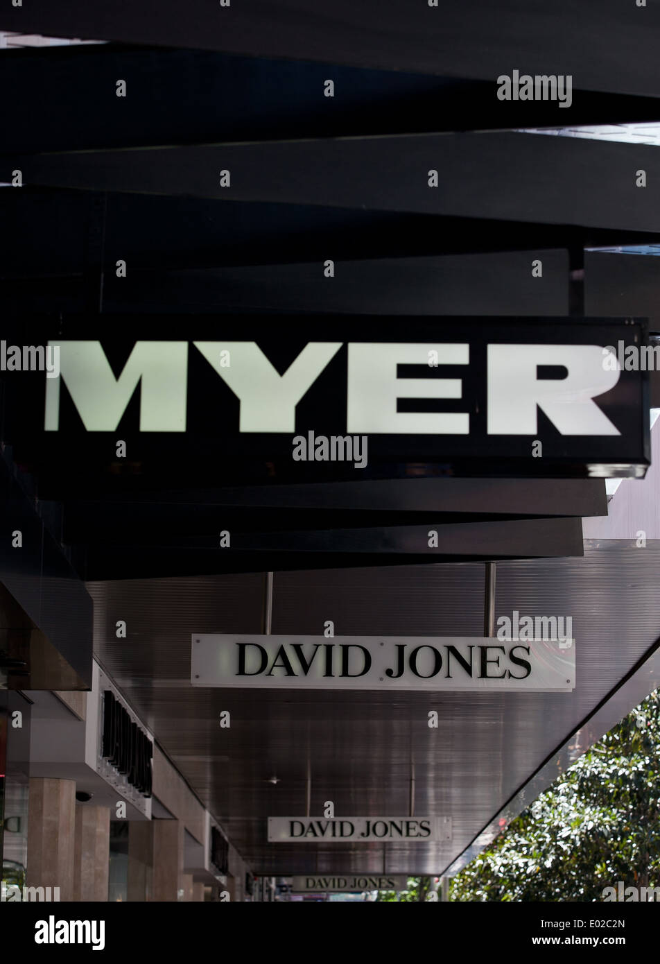 Myer und David Jones speichert auf Bourke Street Mall, Melbourne Stockfoto