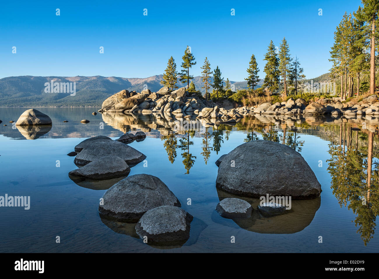 Am schönen Sand Harbor in Lake Tahoe. Stockfoto