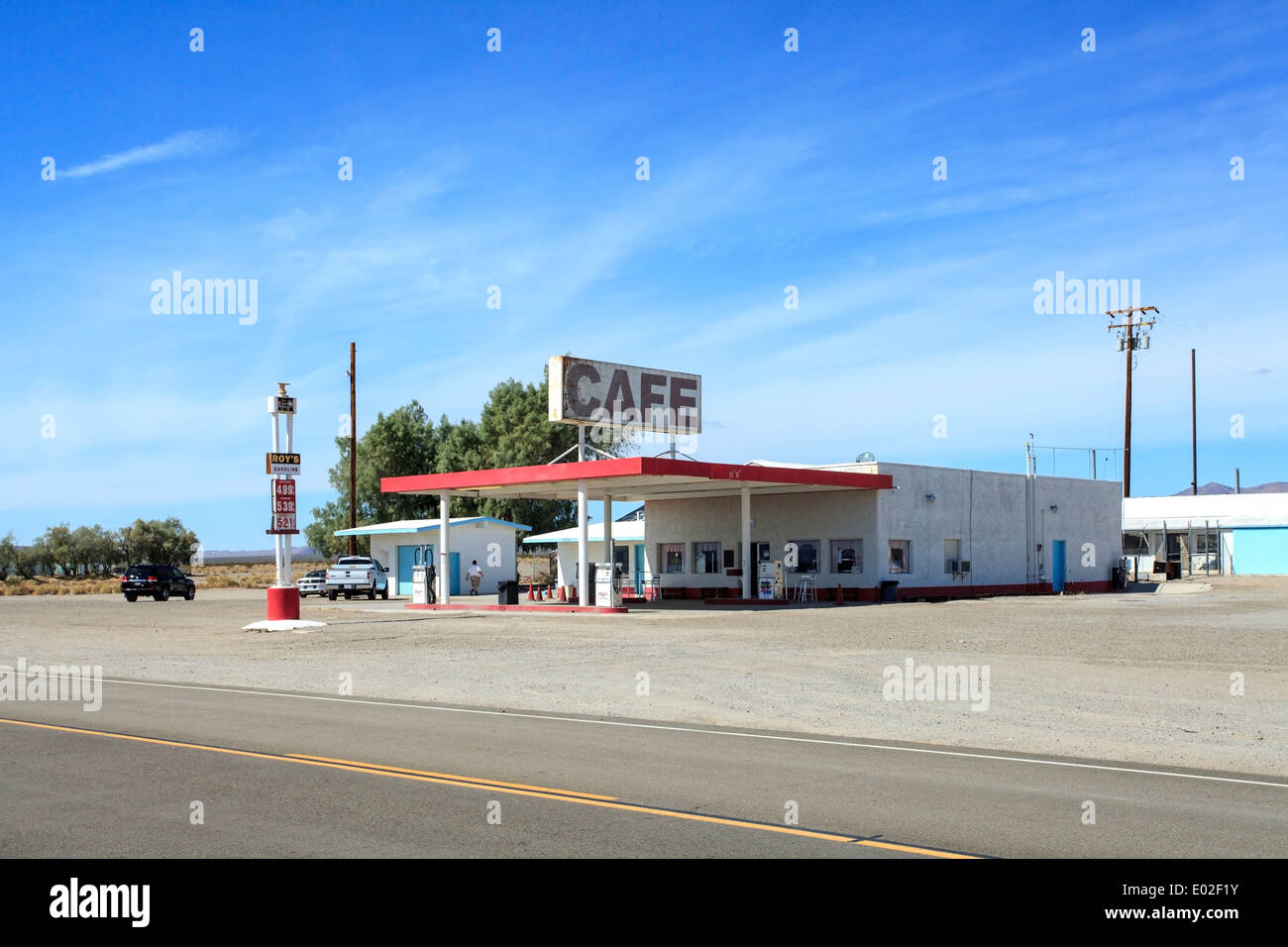 Einem Straßenrand Cafe auf der berühmten Route 66 Stockfoto