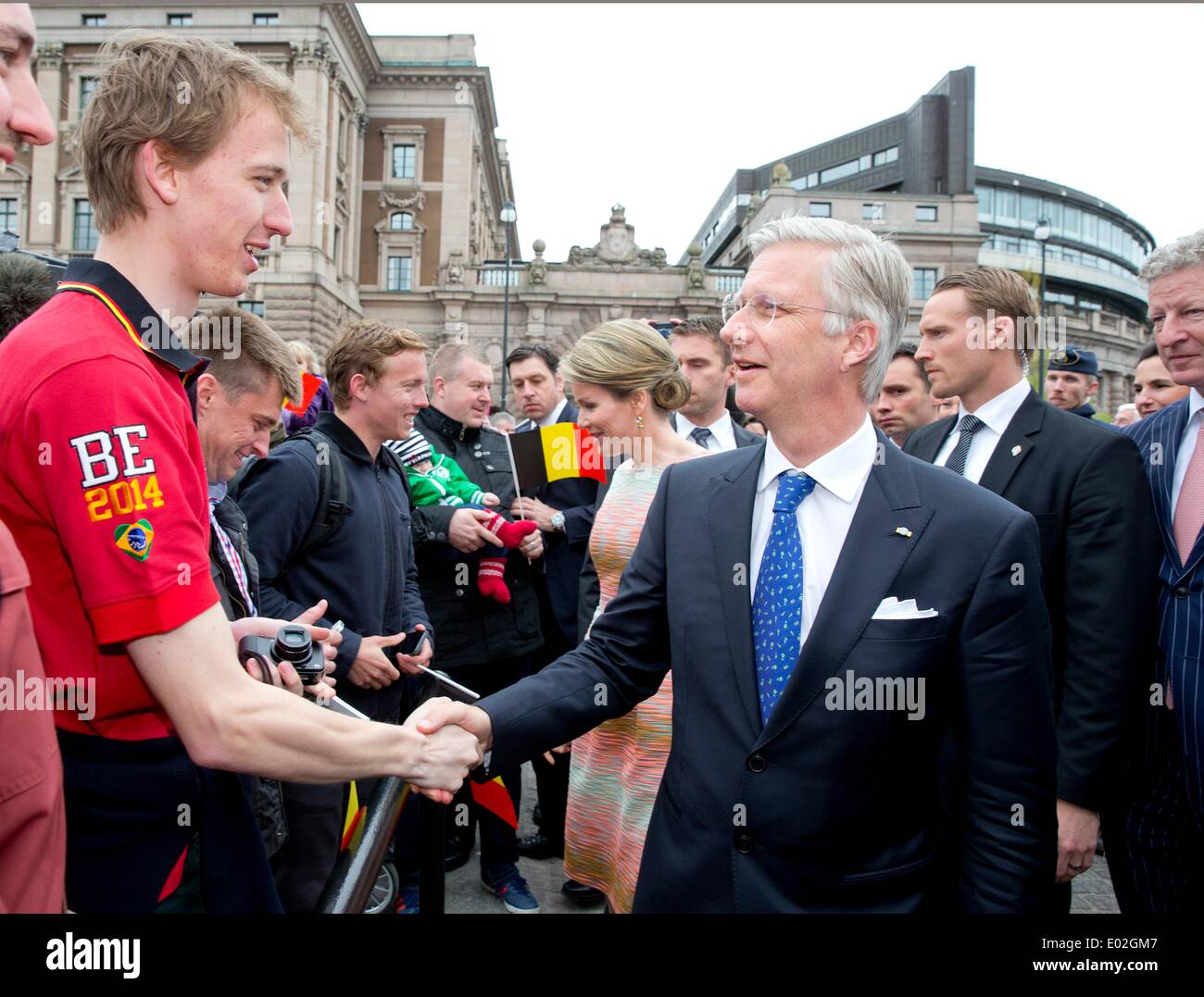 Stockholm, Schweden besuchen König Philippe (Filip) und Königin Mathilde von Belgien 29. April 2014. Der König und die Königin von Belgien Besuch der Sprecher des Parlaments und der Premierminister von Schweden 1 tagsüber besuchen. Foto: Patrick van Katwijk - NO WIRE SERVICE Stockfoto