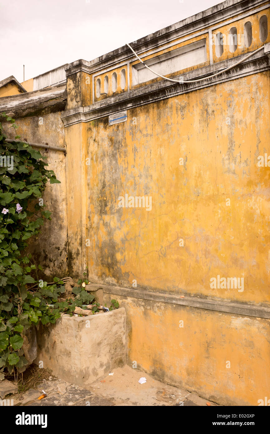 Hochwasser-Linie in der historischen 2009 Flut im Hoi an in Vietnam Stockfoto