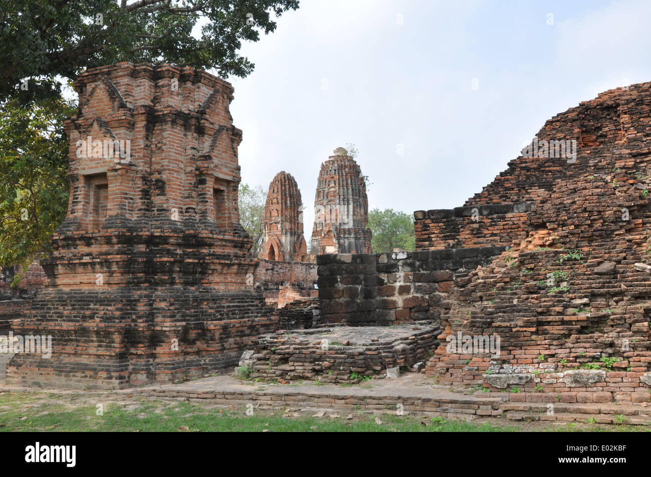 Ruinen in der Ayutthaya-Geschichtspark Ayutthaya, Thailand. Stockfoto