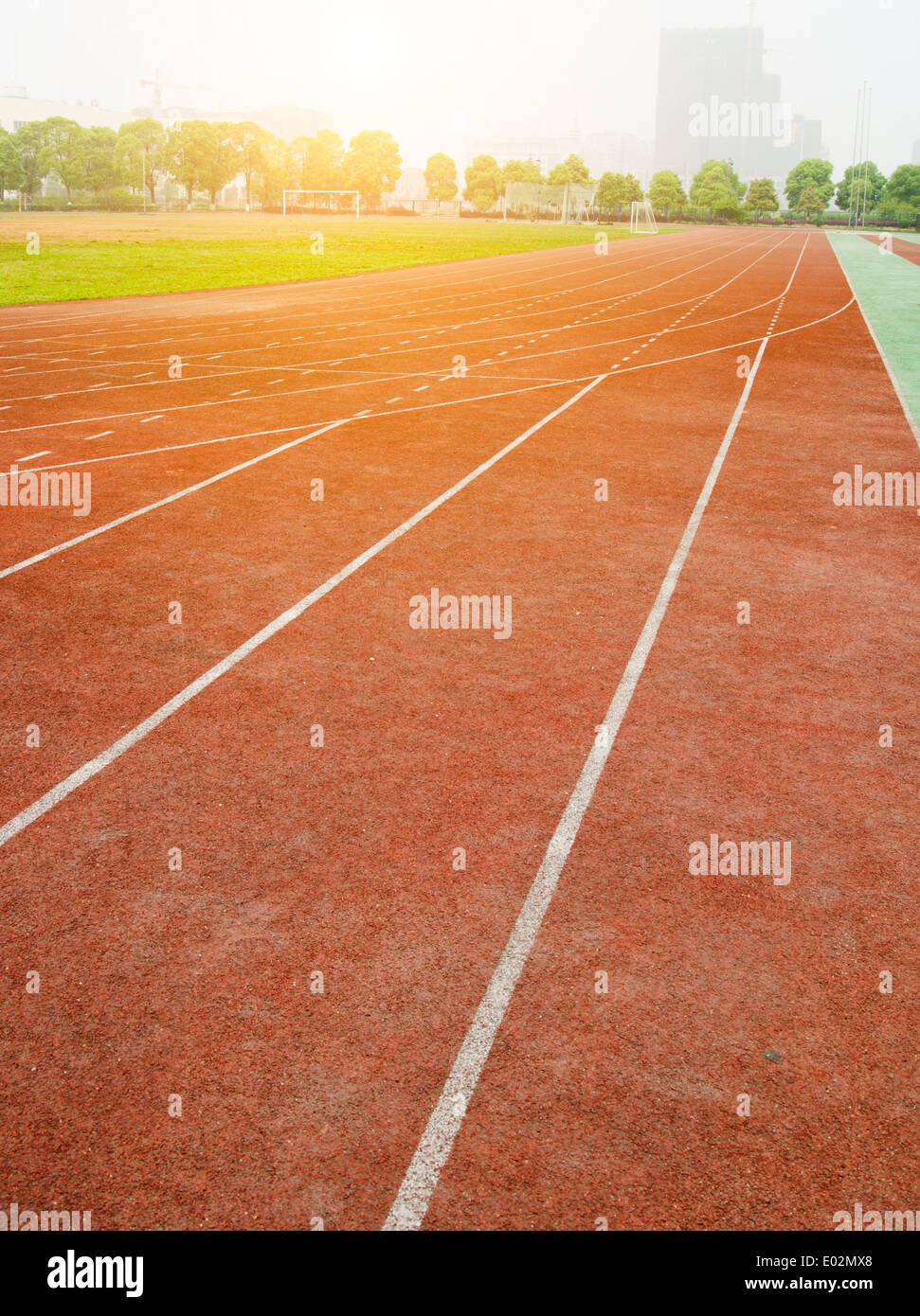 Leichtathletik-Laufbahn Stockfoto