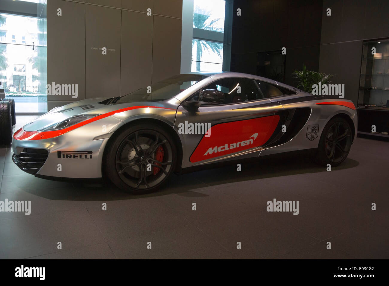 2014 Elite Titan Silber McLaren 12C Spider Supersportwagen Stockfoto