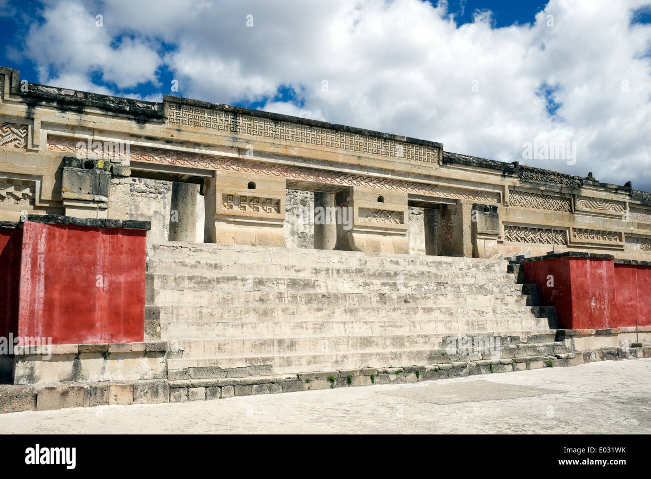Halle der Spalten Zapoteken Ruinen Mitla Oaxaca Staat Mexiko Stockfoto