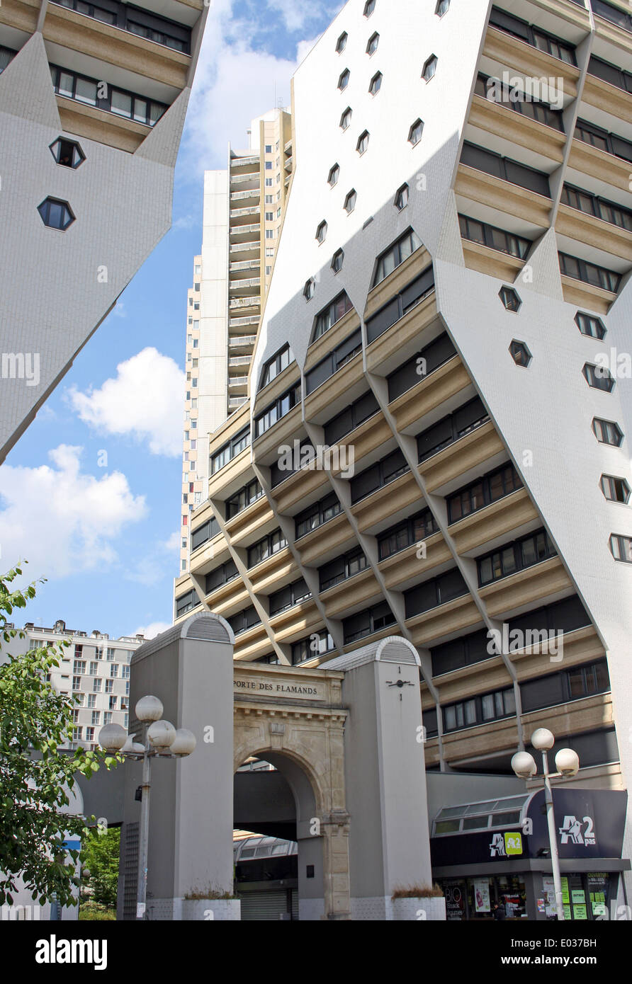 Les Orgues de Flandre, Wohnprojekt, Paris Stockfoto