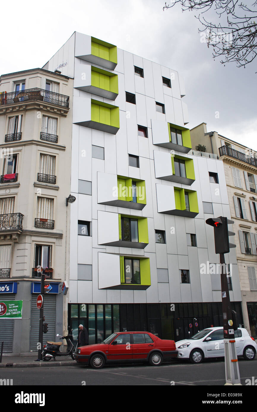Paris Ferienwohnung-Neubauten in vorhandenen Stoff geschlitzt Stockfoto