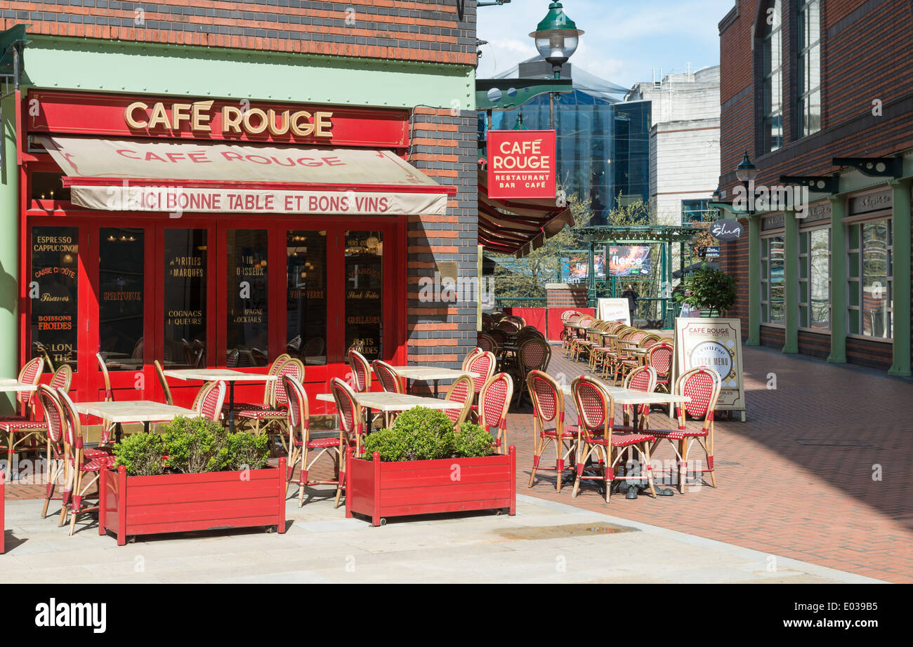 Cafe Rouge, Brindleyplace, Birmingham Stockfoto
