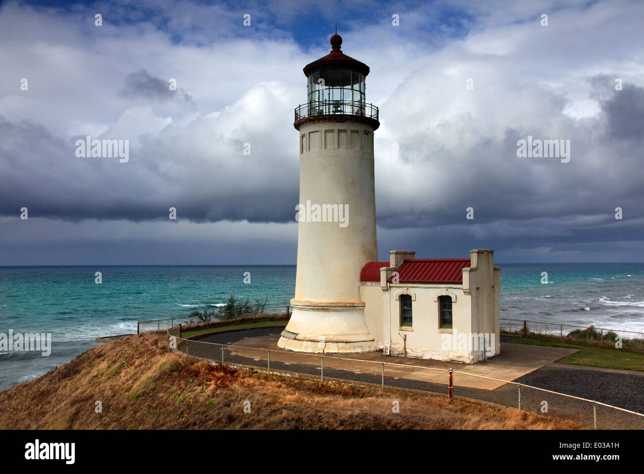 Foto der North Head Lighthouse, das Kap der Enttäuschung State Park, Washington, USA Stockfoto