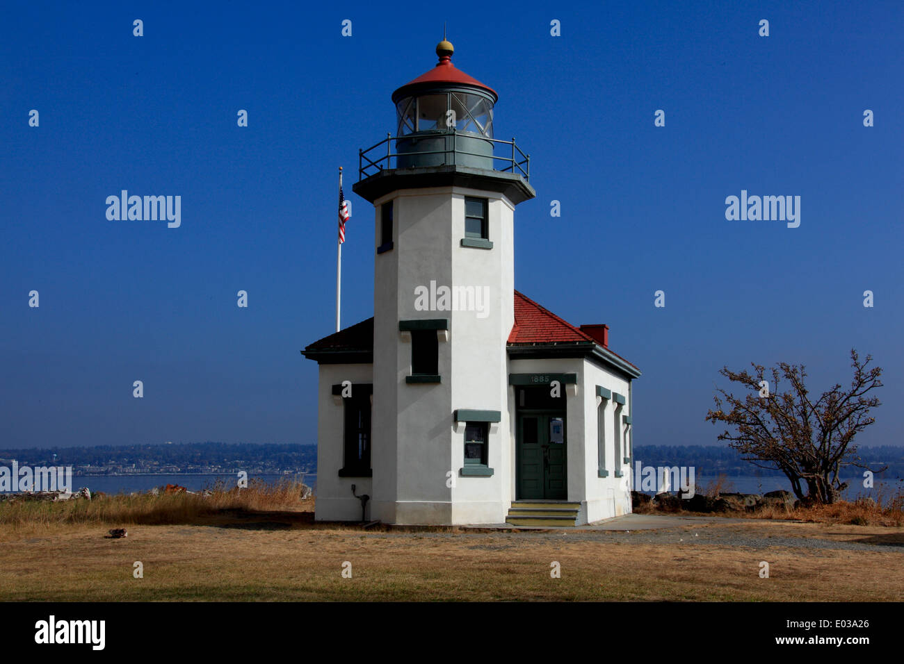 Foto von PT. Robinson Leuchtturm, Maury Isalnd, Puget Sound, Bundesstaat Washington, USA Stockfoto