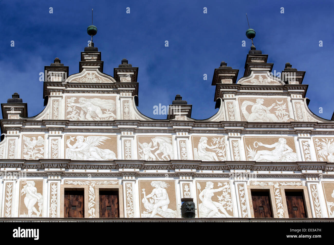 Litomysl Renaissance Schloss Detail Litomysl Tschechien Stockfoto