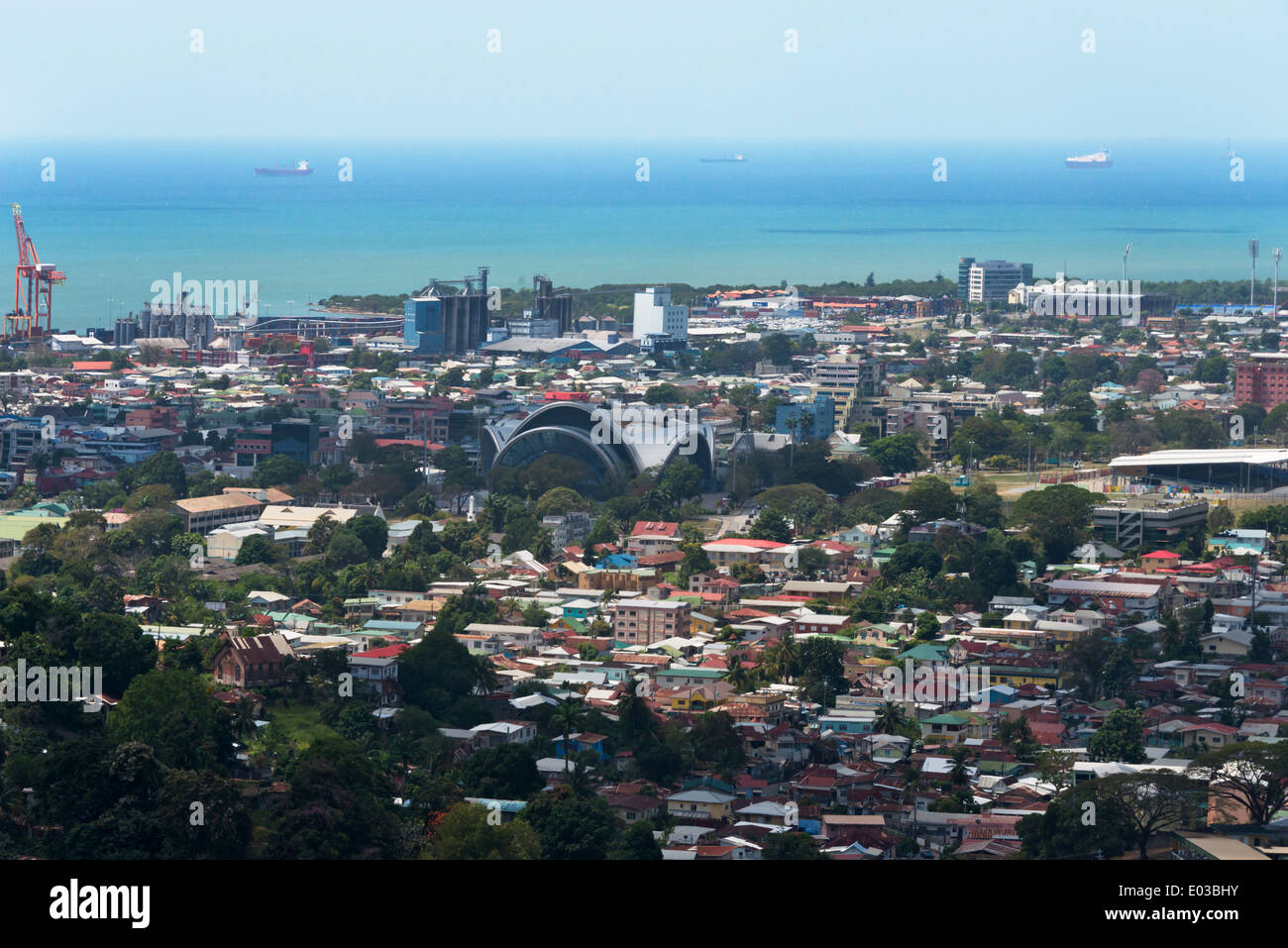 Stadtbild von Port Of Spain, Republik Trinidad und Tobago Stockfoto