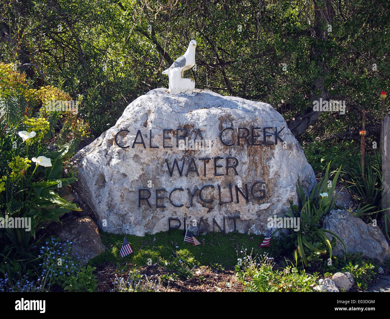 Calera Creek Wasser-Recycling-Anlage Ortseingangsschild Pacifica California Stockfoto