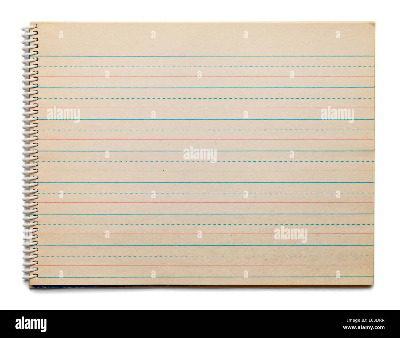 Kinder Oldschool-Papier zum Üben des Alphabets, Isolated on White Background. Stockfoto