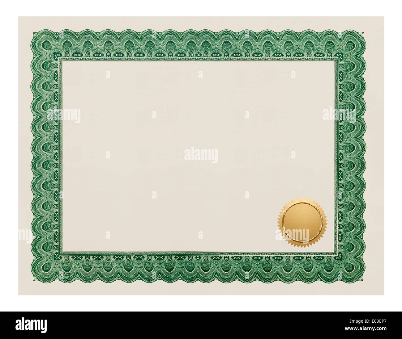 Zertifikats-Abschluss mit Goldsiegel, Isolated on White Background. Stockfoto Zertifikats-Abschluss mit Goldsiegel, Isolated on White Background. Stockfoto