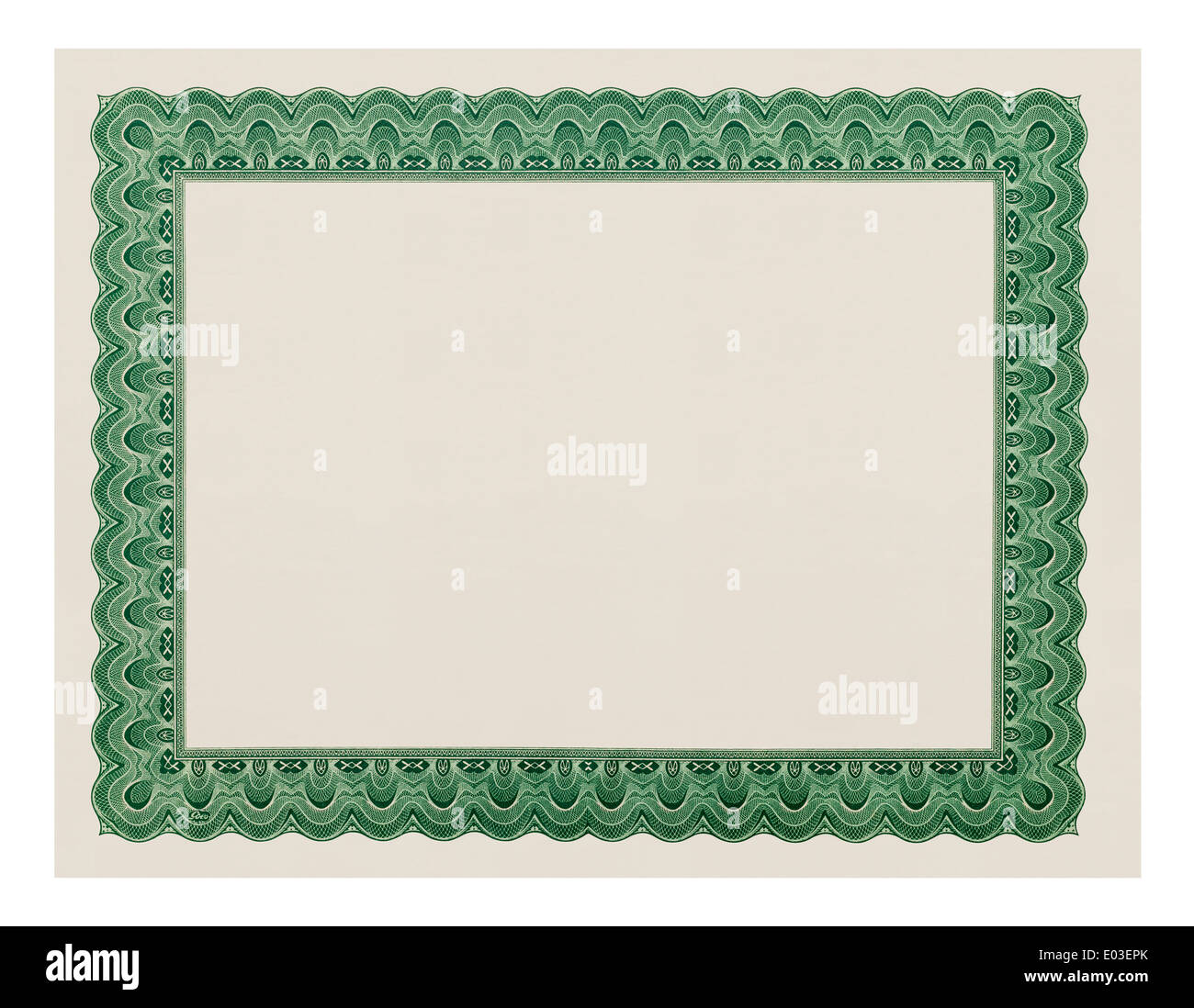 Zertifikat mit textfreiraum Isolated on White Background. Stockfoto