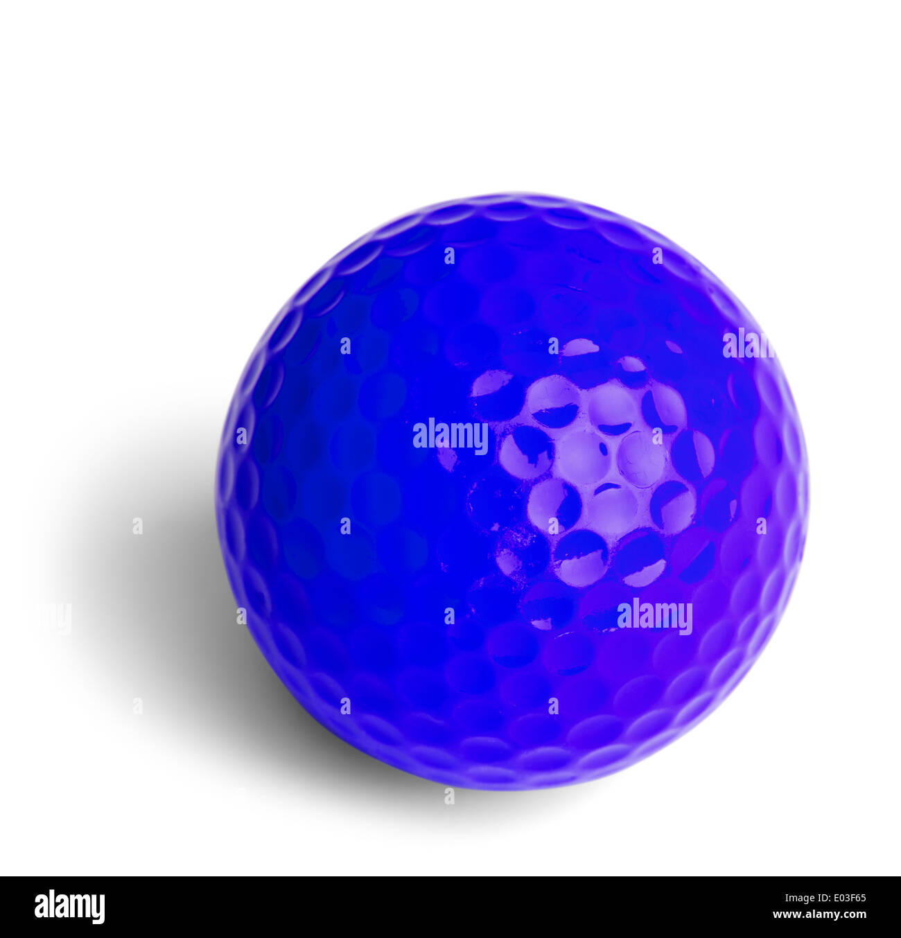Blaue Miniatur Golfball Isolated On White Background. Stockfoto