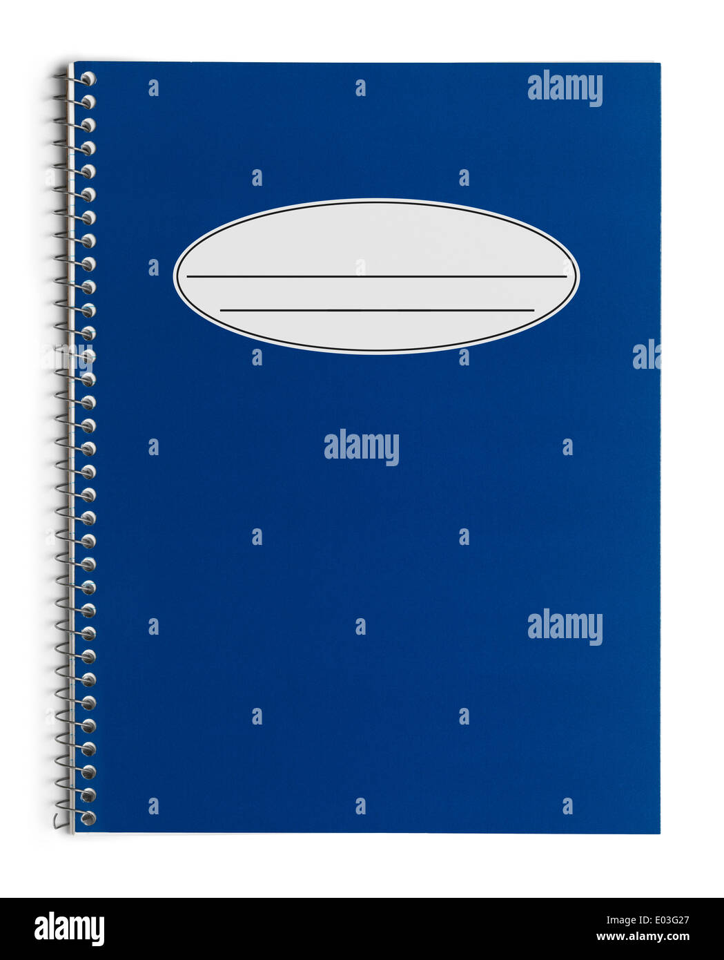 Blaue Spirale Prüfbuch, Isolated on White Background. Stockfoto
