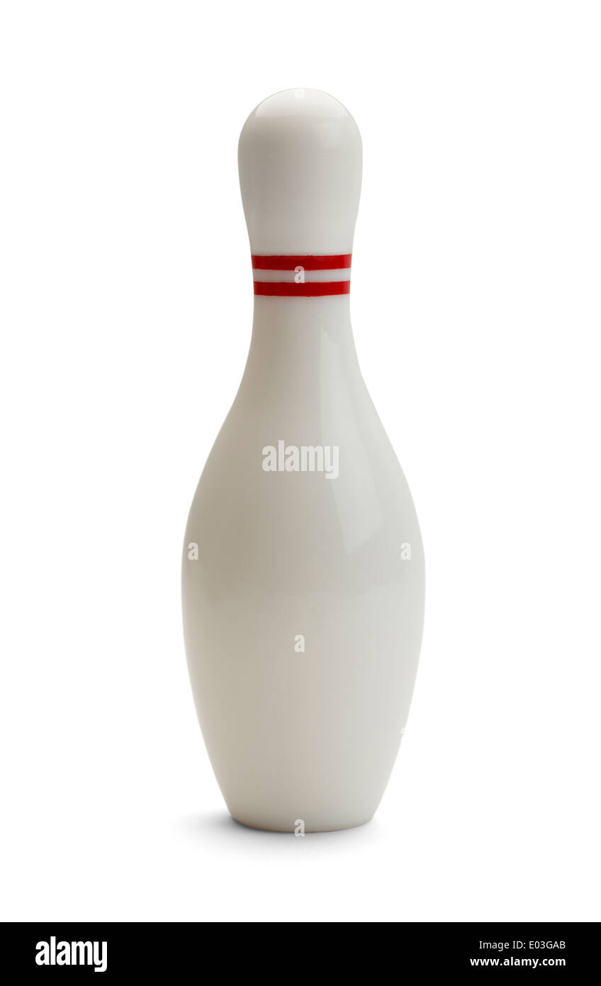 Einzelne Bowling-Pin, Isolated on White Background. Stockfoto