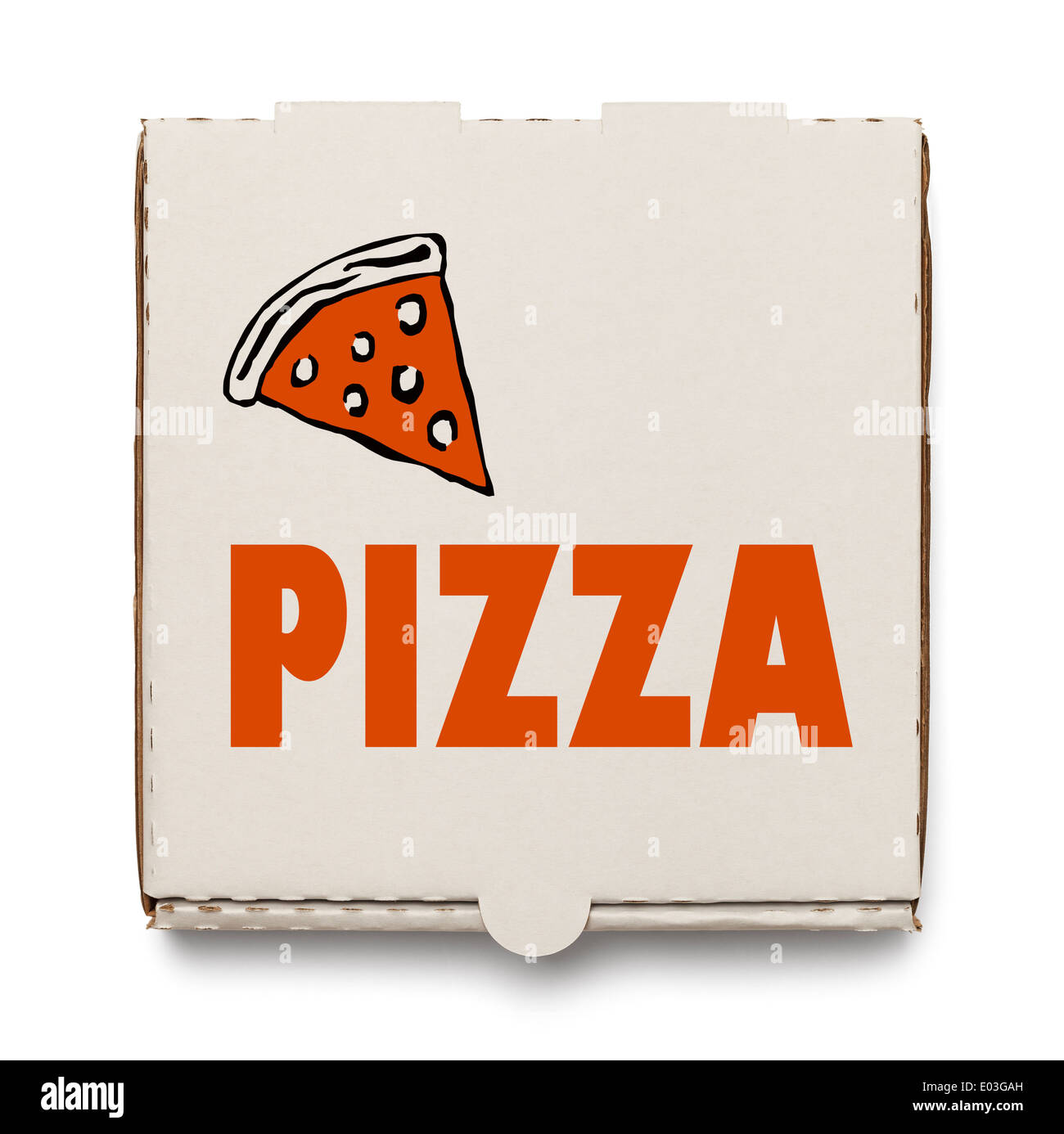 Karton Pizza-Box Isolated on White Background. Stockfoto