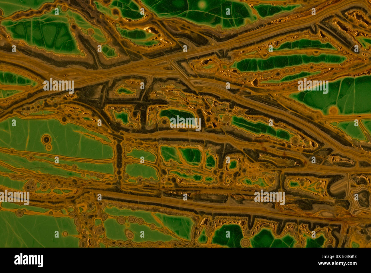 Varisite, hydratisiert Aluminium-Phosphat, Ohio, USA, Venen sind andere Phosphat-Mineralien Stockfoto