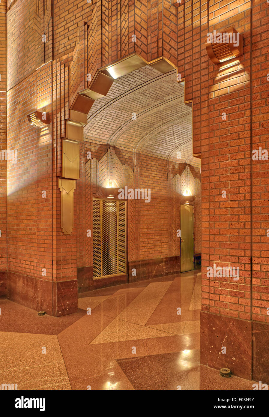 Western Union Building, New York City. AET-Deco-lobby Stockfoto