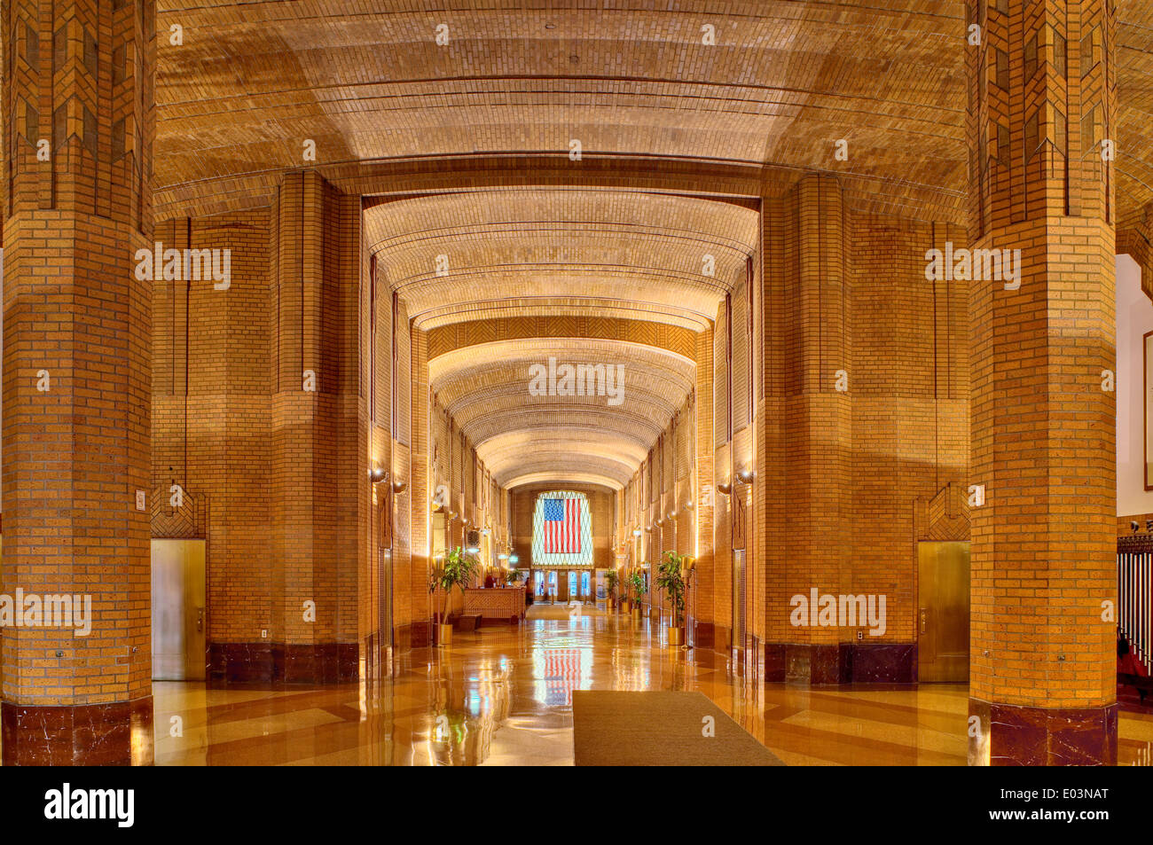 Western Union Building, New York City. AET-Deco-lobby Stockfoto