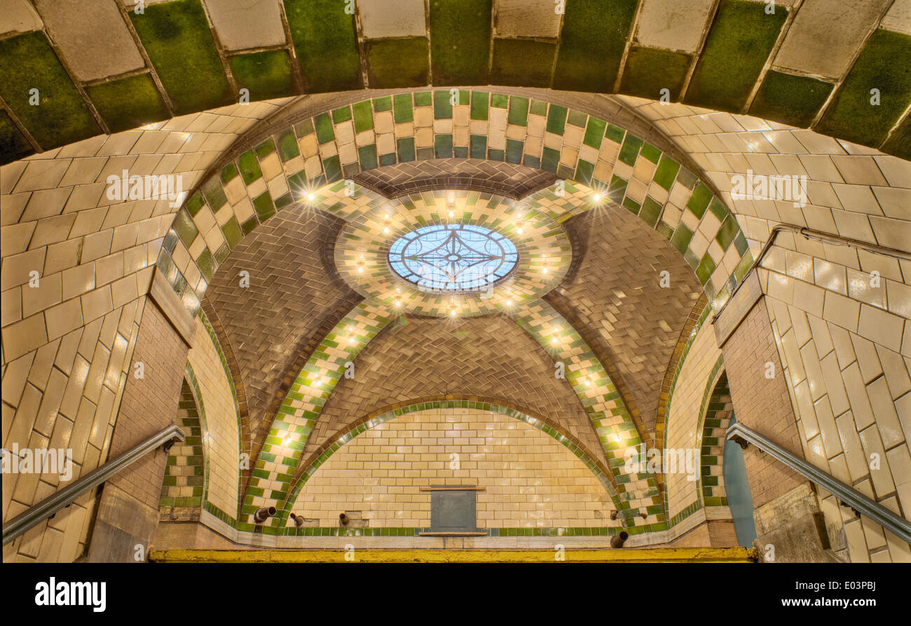 Rathaus-u-Bahnstation, Architektur Rafael Guastavino, New York, USA Stockfoto