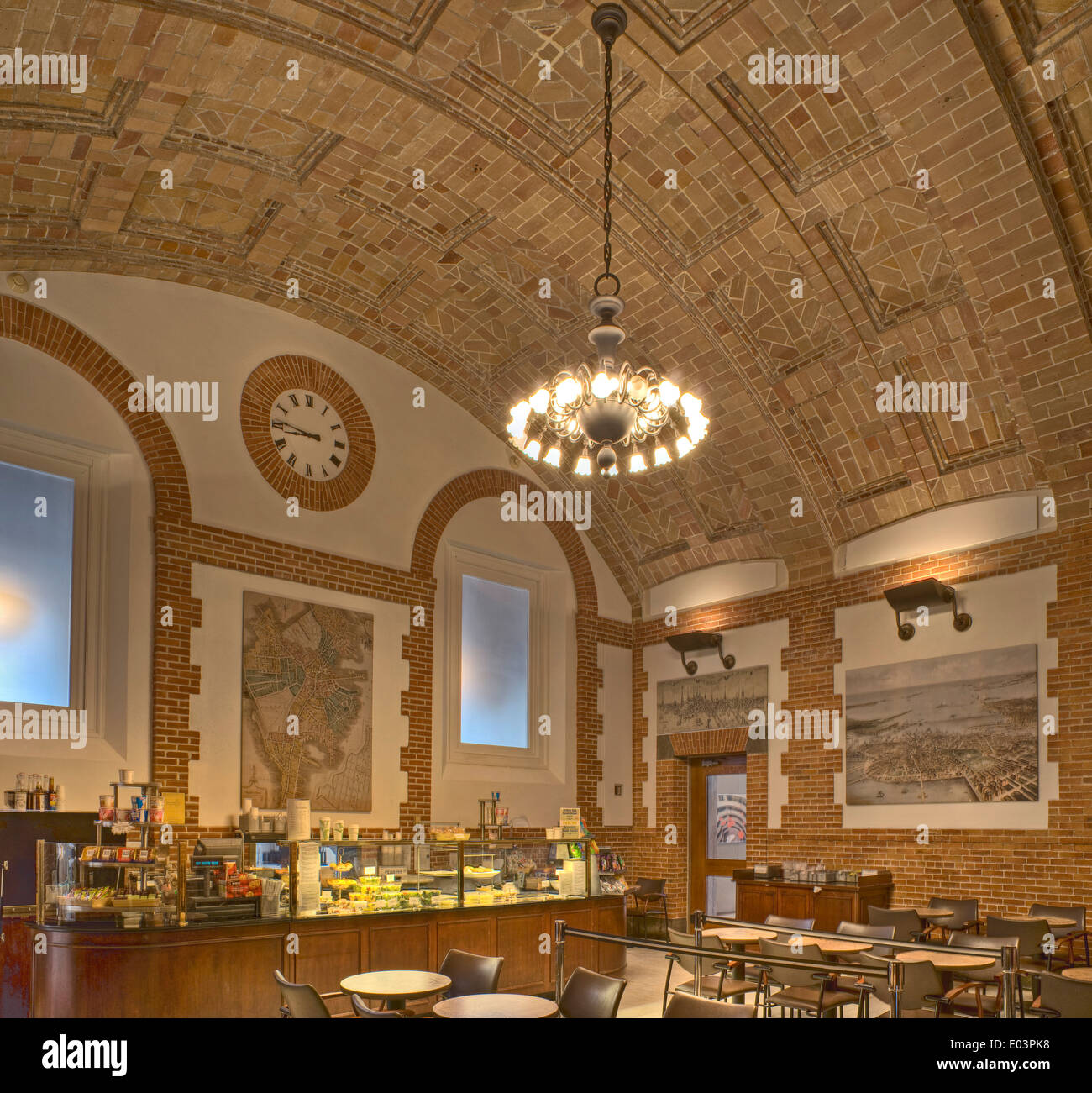 Cafe, Boston Public Library. Stockfoto