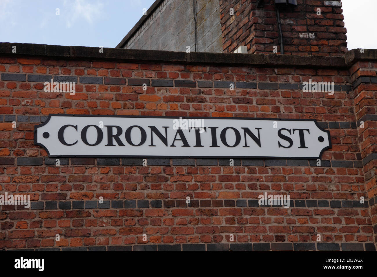 Der Satz von Coronation Street, UK laufen am längsten TV-Soap-opera Stockfoto