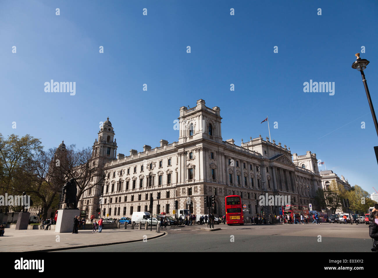 Parliament Square Blick Regierung Gebäude Londons. Stockfoto