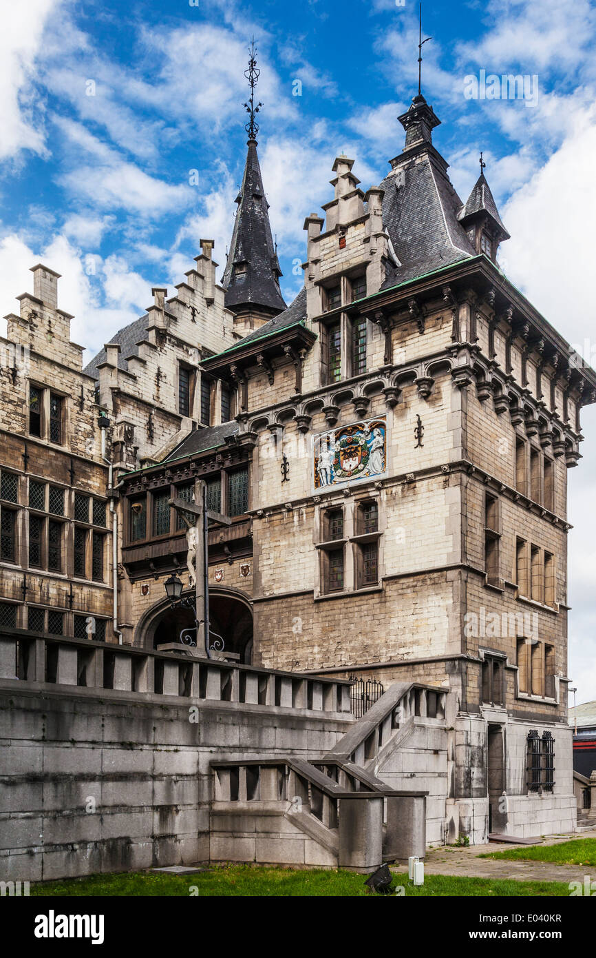 Bestandteil der Het Steen oder Stein Schloss, eine mittelalterliche Festung am Ufer der Schelde in Antwerpen, Belgien. Stockfoto