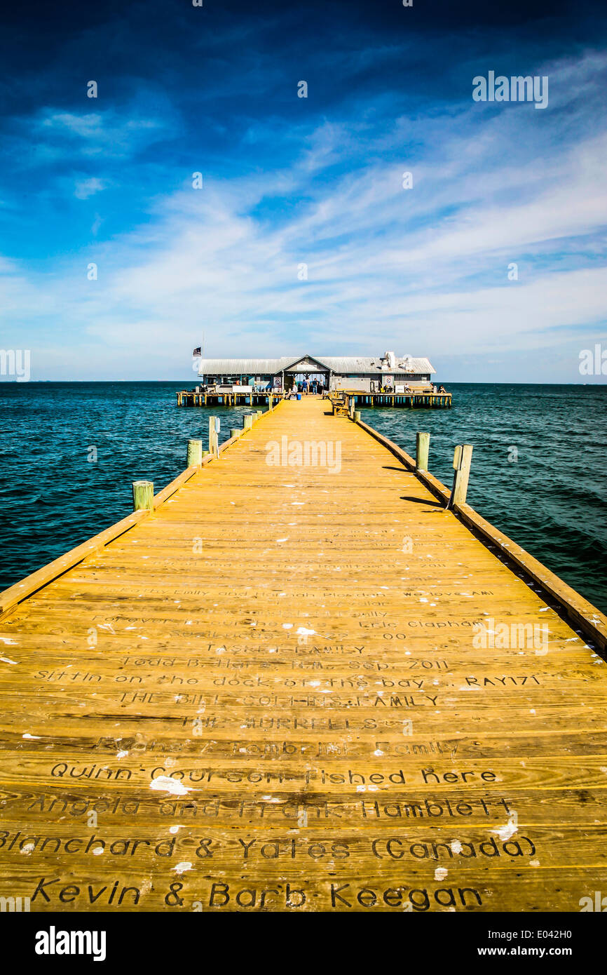 Anna Maria Island City Pier in den Golf von Mexiko FL Stockfoto