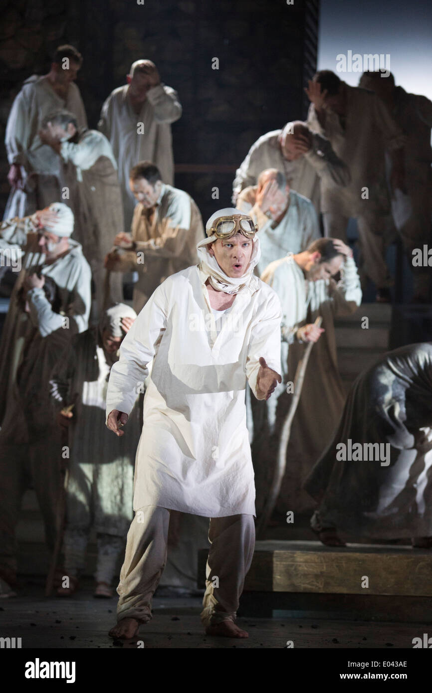 English National Opera Weltpremiere des britischen Komponisten Julian Anderson erste Oper "Thebaner" im Londoner Coliseum. Stockfoto